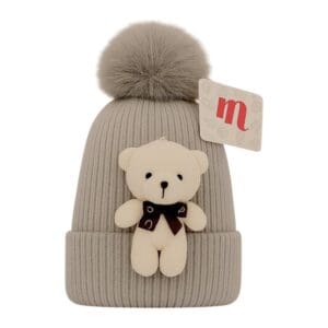 Gorro com Pompom e Ursinho de Poliéster Cor Sortida MD-T140 - JMD Import - Imagem 5