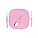 Kit Prato com Talheres Kids Trend 5 Peças Unicórnio - Simonaggio