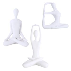 Adorno de Mesa Figura Yoga com Formas Sortidas em Poliresina - Casa Real Decor