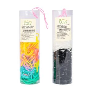 Kit de Elástico de Cabelo de Silicone Colorido Sortido com 200 Peças - Cosy