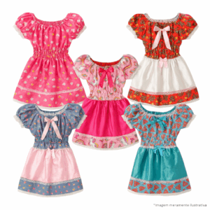 Vestido de Festa Junina Juliana Luxo sem Bermuda Sortido - Bella Festa