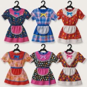 Vestido de Festa Junina Mocinha com Avental e com Bermuda Sortido - Bella Festa - Imagem 2