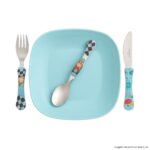 Kit Prato com Talheres Kids Trend 5 Peças Carrinhos - Simonaggio