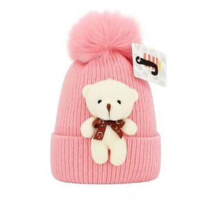Gorro com Pompom e Ursinho de Poliéster Cor Sortida MD-T140 - JMD Import - Imagem 6