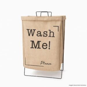 Cesto para Roupa de Poliéster e Metal 36x25x55cm - Rio Tijucas - Imagem 3