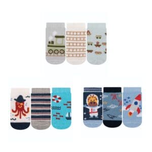 Kit com 3 Pares de Meia Soquete Recém Nascido 13 ao 16 Masculino - Cia da Meia - Imagem 3