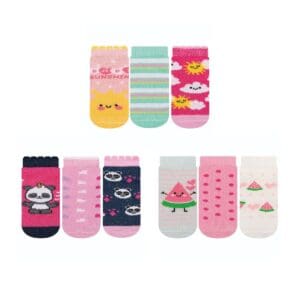 Kit com 3 Pares de Meia Soquete Recém Nascido 13 ao 16 Feminino - Cia da Meia - Imagem 3