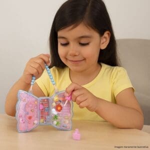 Brinquedo Bolsinha com Acessórios de Manicure e Miçangas 12 Peças Infantil Feminino - Imagem 2