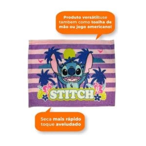 Toalha de Rosto Infantil Estampada Stitch 28x40cm - Lepper - Imagem 3