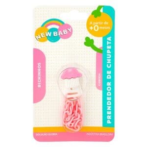 Prendedor de Chupeta Bichinhos Rosa Sortido - New Baby - Imagem 3