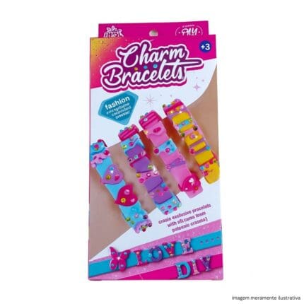 Kit para Braceletes Personalizáveis com 12 Peças Infantil Feminino DIY Fashion - Meisi