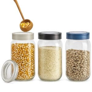 Pote de Vidro para Mantimentos com Tampa Plástica Sortido - 123Útil - Imagem 3