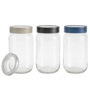 Pote de Vidro para Mantimentos com Tampa Plástica Sortido - 123Útil