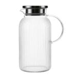 Jarra de Vidro Elegance Canelada Transparente com Tampa em Inox 1,8 Litros