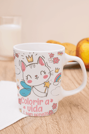 Caneca/Xícaras Porcelana Premium Colorir a Vida 260ML-Brasfoot - Imagem 2