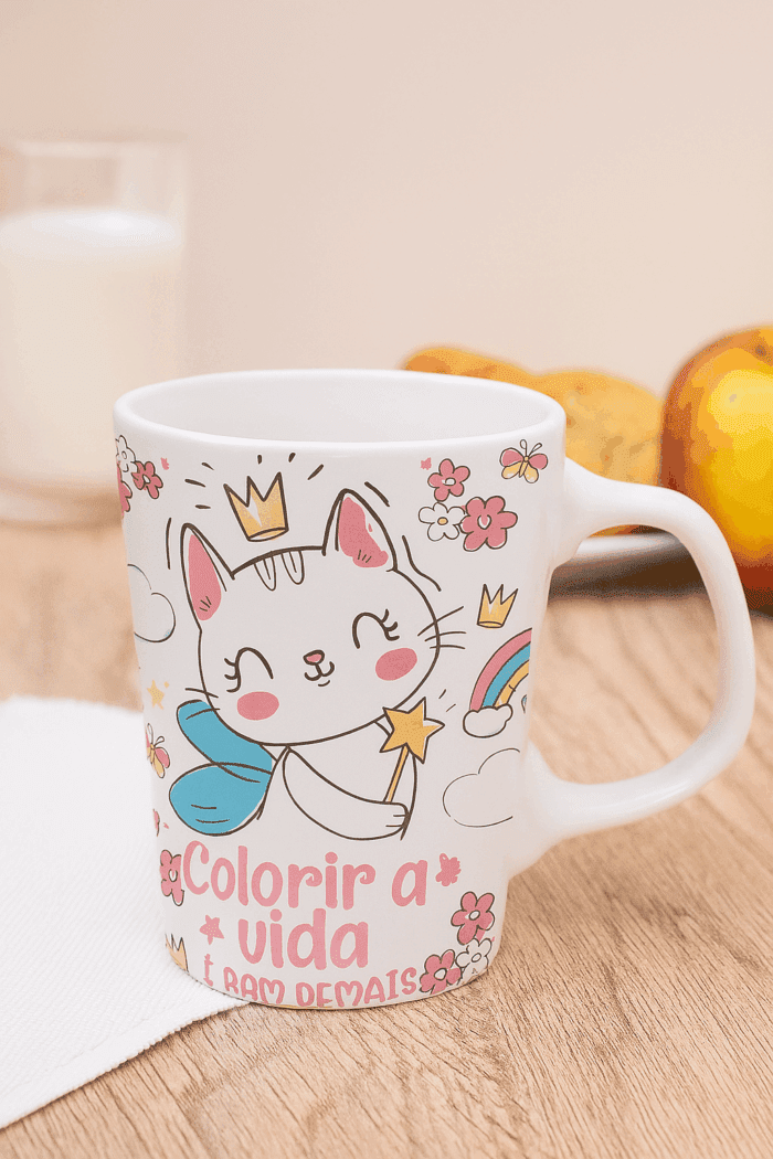 Caneca/Xícaras Porcelana Premium Colorir a Vida 260ML-Brasfoot - Imagem 2