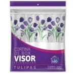 Cortina para Box de Banheiro com Visor Retangular Estampado 1,35x2,00m - Plast Leo