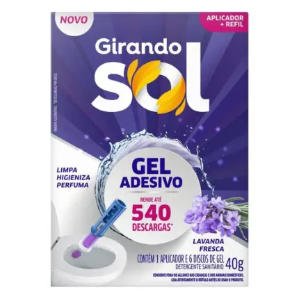 Gel Adesivo com Aplicador + Refil Lavanda Fresca 40g - Girando Sol
