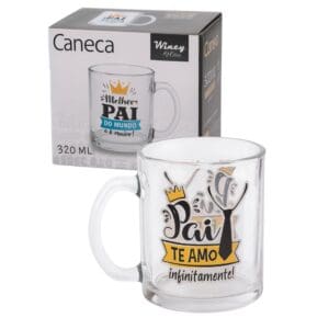 Caneca/Xícara de Vidro 320ml Dia dos Pais - Wincy