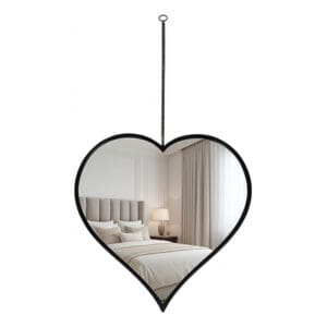 Espelho Decorativo de Parede com Formato de Coração de Plástico 1 Unidade 25cm Glanz - Wellmix