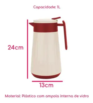 Garrafa Térmica Vácuo Click 1 Litro 25.4cm Sortida - Wincy - Imagem 5
