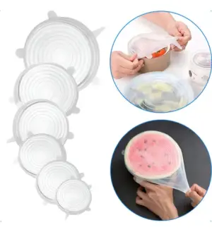 Kit com 6 Tampas de Silicone Elasticas e Reutilizaveis-Caerus Home - Imagem 3