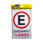 Placa de Sinalização em PS Estacionamento para Clientes 20x30cm – Acesso Placas & Sinalizações