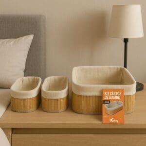 Kit Cesto de Bambu 3 Peças - Livon - Imagem 2