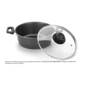 Caçarola de Alumínio com Revestimento Antiaderente e Tampa de Vidro Nº22 Linha Essencial - Multiflon - Imagem 3