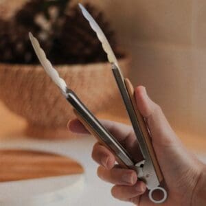 Pegador de Aço com Cabo de Bambu 27cm - Mimo Style - Imagem 2