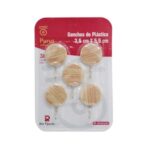 Kit de Ganchos de Plástico com Dupla Face com 5 Unidade 3,5x5,5cm cada - Rio Tijucas
