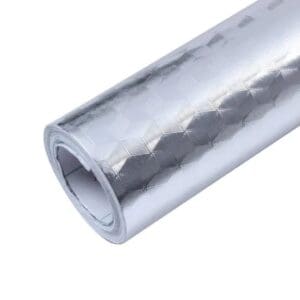 Rolo de Papel de Parede Adesivo 40cmx5m de PVC + Cola Hidrossol Prata Metalizado – Casíta - Imagem 3