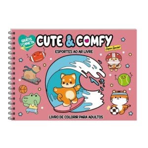Livro para Colorir Estilo Bobbie Goods Cute & Comfy Esportes ao Ar Livre + 1 Caneta Touch Ponta Dupla Grátis - Imagem 3