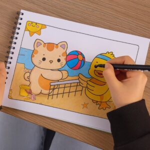 Livro para Colorir Estilo Bobbie Goods Cute & Comfy Esportes ao Ar Livre + 1 Caneta Touch Ponta Dupla Grátis - Imagem 2