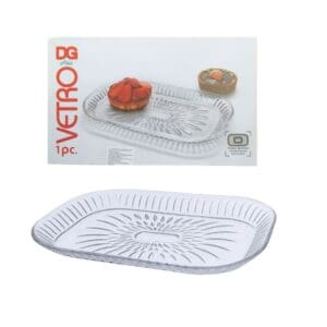 Bandeja/Prato para Servir Pequena de Vidro Transparente Retangular 28x19 cm - Imagem 3