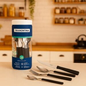 Faqueiro de Inox com Cabo de Plástico 24 Peças + Pote Multiuso New Kolor - Tramontina - Imagem 3