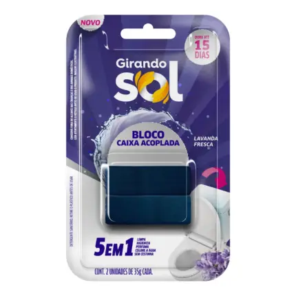 Bloco Sanitário para Caixa Acoplada com 2 Unidades 35g Cada Lavanda Fresca - Girando Sol