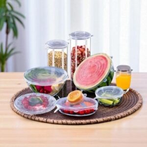 Kit com 6 Tampas de Silicone Elasticas e Reutilizaveis-Caerus Home - Imagem 2