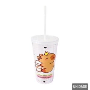 Copo Plástico 640ml com Canudo Capivara - Cosy - Imagem 3