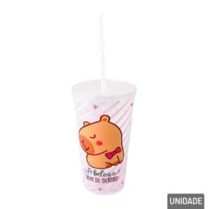 Copo Plástico 640ml com Canudo Capivara - Cosy - Imagem 2