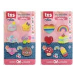 Cartela com 6 Unidades de Pins / Broche / Pingente para Estojo, Caderno e Crocs Picky Holic - Tris