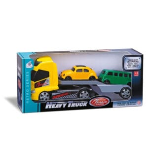 Brinquedo Caminhão Cegonha com 2 Carros Clássicos Heavy Truck - Orange Toys
