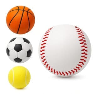 Brinquedo Bolinha Fisio de PVC e Espuma com Estampa Esportes TK-AB3246 - Toy King