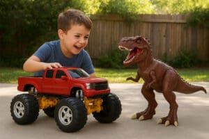 Brinquedo Rex Attack + Monster Car BigFoot - Adijomar - Imagem 2