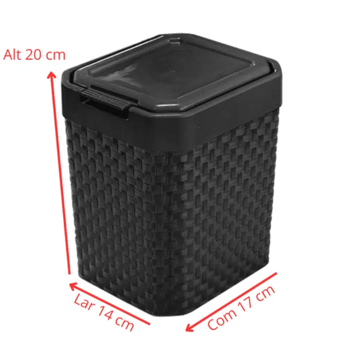 Lixeira Rattan de Pia 5 Litros com Tampa Click - ArqPlast - Imagem 3