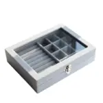 Porta Jóia / Caixa Organizadora em MDF com Camursa 20x15x4,7cm