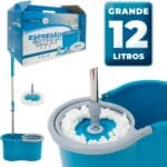 Mop Giratório com Balde de 12L e Refil de Microfibra - Facilite.ud Limpeza
