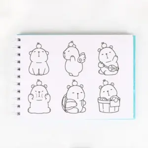 Livro para Colorir Capybara com Adesivos de 48 Folhas e Capa Dura - Imagem 4