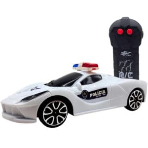 Brinquedo Carrinho com Controle Remoto Viatura da Policia de 16cm 1:24Escala - POP Brinquedos