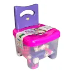 Cadeirinha Magic Block Infantil Rosa com 70 Peças - Simo Toys